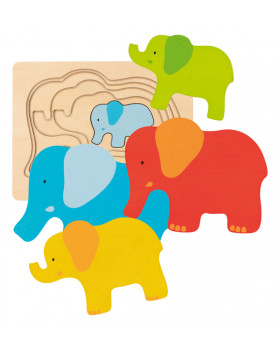 Vrstvové puzzle - Slony