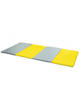Skladaný cvičebný matrac - žltá / šedá