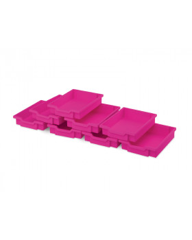 Plastové kontajnery malé, sada 8 ks - ružové