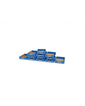 Séria MODERN - Kartónové zásuvky malé, sada 12 ks, modré