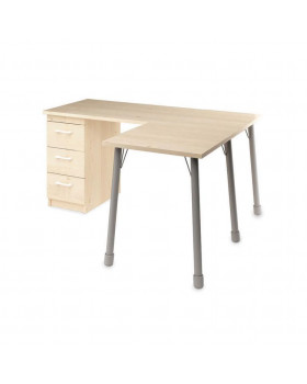 Prima - Písací stôl s kovovými nohami - breza