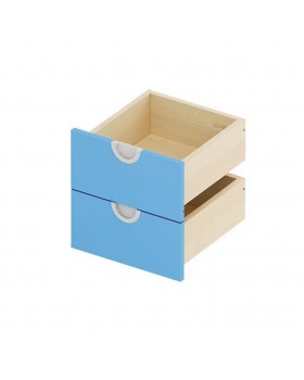Séria Cubo - Úzka zásuvka nízka, 2 ks - modrá