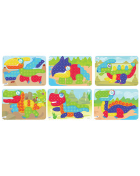 Mozaika - Vzorové karty - Dinosaury - Ø 20 mm
