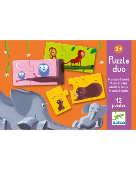 DUO Puzzle - Mamičky a mláďatká (12 dvojíc)