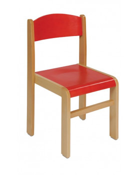 Stolička drevená BUK 26 cm - červená