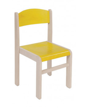 Stolička drevená JAVOR 26 cm - žltá