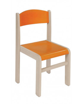 Stolička drevená JAVOR 26 cm - oranžová