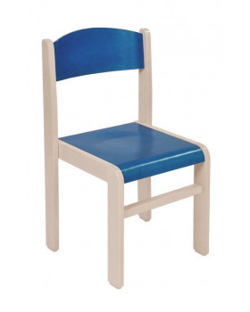 Stolička drevená JAVOR 38 cm - modrá