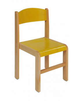 Stolička drevená BUK 26 cm - žltá