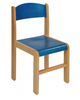 Stolička drevená BUK 26 cm - modrá