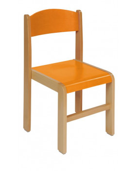 Stolička drevená BUK 26 cm - oranžová