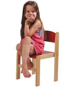 Stolička drevená BUK 31 cm - červená
