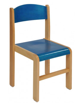 Stolička drevená BUK 31 cm - modrá