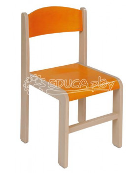 Stolička drevená JAVOR 35 cm - oranžová