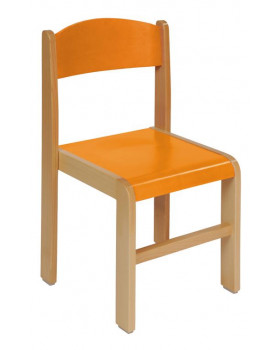 Stolička drevená BUK 38 cm - oranžová