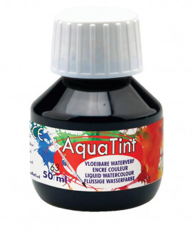 Vodová farba AquaTint/Tuš - čierna - 50 ml